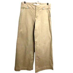 CARTONNIER Women Tan Wide Leg High Waist Trousers Y2K Utility Chic Cotton Pant 4